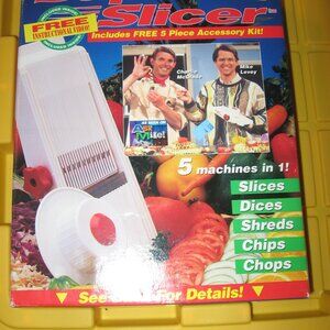Vintage As Seen on TV Super Slicer Mandolin Complete Unused in Box +VHS